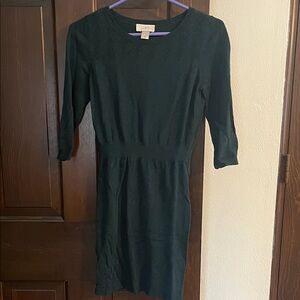 LOFT Women's Dark Green Long Sleeve Dress
